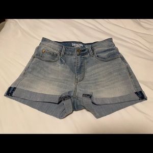 Levi’s high-rise light wash jean shorts